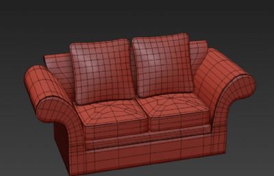 简约风双人沙发3D模型素模