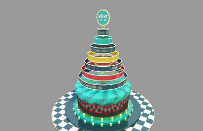 圣诞蛋糕树美陈3D模型