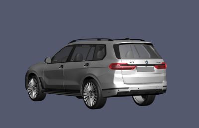 2019款 宝马 X7 xDrive40i领先型汽车3D模型,MAX,FBX两种格式