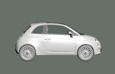 FIAT菲亚特500汽车3D模型,MAX,FBX两种格式