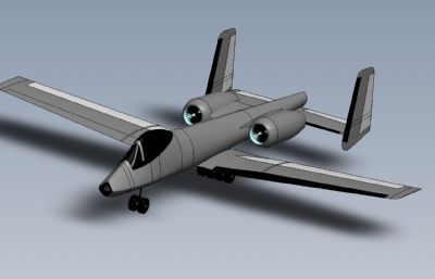A10 Thunderbolt II,A-10雷电II攻击机Solidworks设计图纸模型