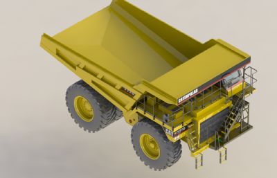 大型矿用运输车,翻斗车STEP格式模型