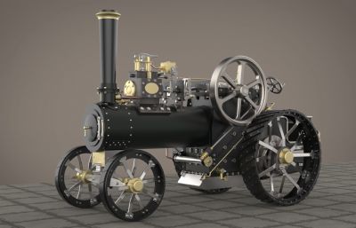 工业革命时期的蒸汽汽车IGS格式图纸模型