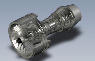 涡轮风扇发动机,涡扇发动机STP,IGS格式图纸模型