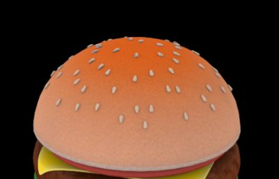 Q版汉堡3D模型