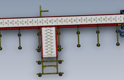 T字型输送机Solidworks设计图纸模型
