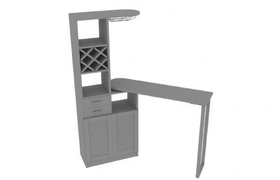 玄关柜吧台,酒柜吧台3D模型