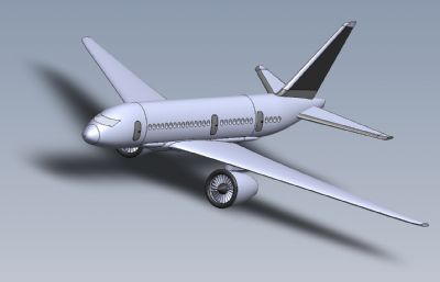 波音787飞机外型3D模型