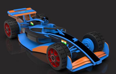 印度国家队F1 方程式赛车3D模型,STEP格式