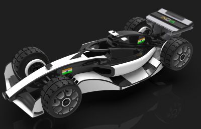 印度国家队F1 方程式赛车3D模型,STEP格式