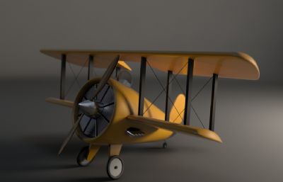 卡通小飞机,战机C4D模型