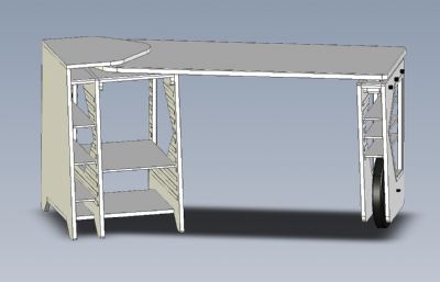 可旋转的办公桌,电脑桌3D模型,SLDPRT,STEP格式