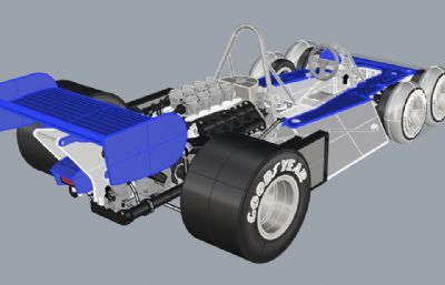 F1六轮赛车STEP格式图纸模型