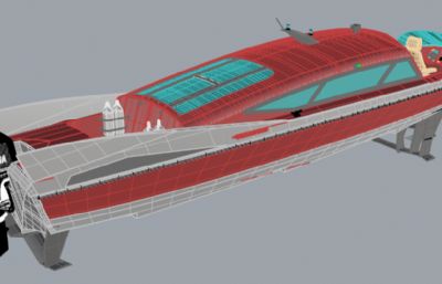 可出租的小型游艇3D模型,STP格式