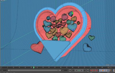 情人节爱心礼盒C4D模型
