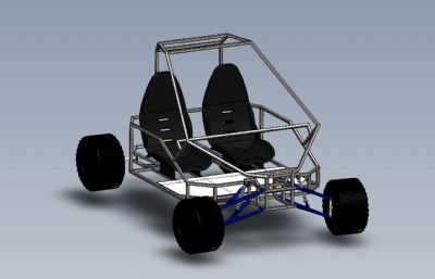 四驱沙滩车,越野车车架3D模型