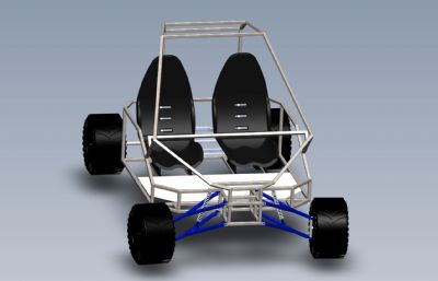 四驱沙滩车,越野车车架3D模型