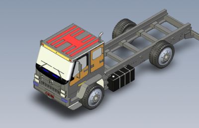 四座卡车车头底盘3D模型,STEP格式