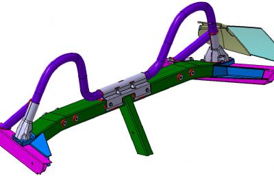 汽车后挂式防滚架3D模型,IGS格式
