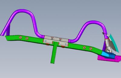 汽车后挂式防滚架3D模型,IGS格式