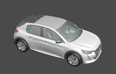 2020款东风标致208 GT Line汽车3D模型,max+fbx格式