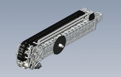 链条钢架伸缩臂结构3D模型,STEP格式