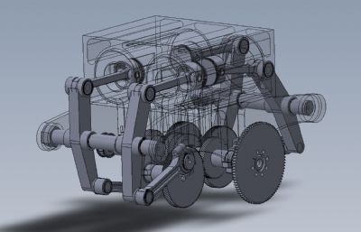 发动机曲轴机构Solidworks设计图纸模型