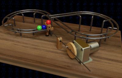玻璃球轨道行走玩具3D模型,FBX,OBJ,SKP多种格式
