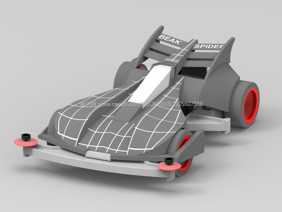 蜘蛛王四驱玩具车3D模型,SOLIDEDGE设计
