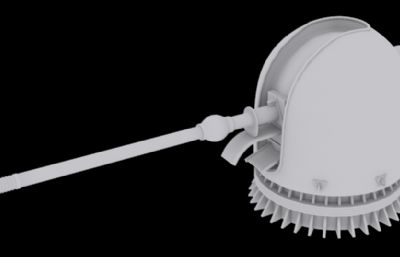 军舰甲板炮3D模型素模
