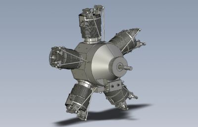 五缸星形发动机STEP格式模型