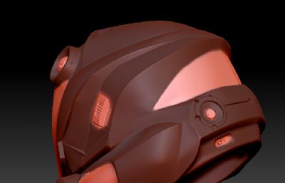 科幻战争里的士兵头盔ZTL模型