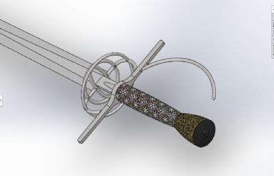 西欧骑士用的宝剑3D模型