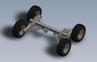 四轮车轴3D模型