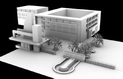 如皋中等专业学校场景MAYA模型素模