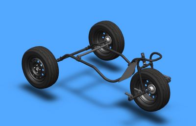 儿童三轮车车架3D模型