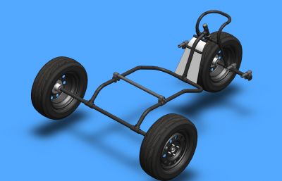 儿童三轮车车架3D模型