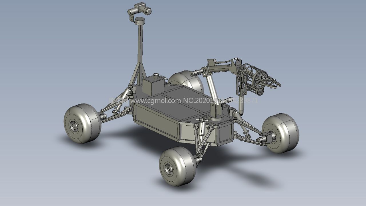 星球探测小车,机械手小车3D模型,STP格式