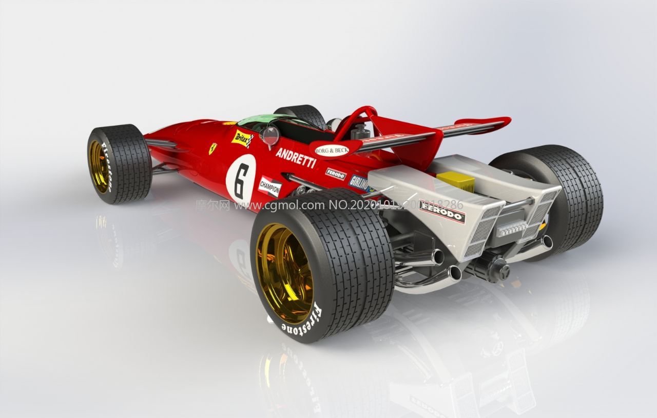 法拉利 312B方程式赛车3D模型,SLDPRT,STEP格式