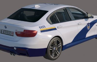 宝马BMW-M3i涂装警车3D模型