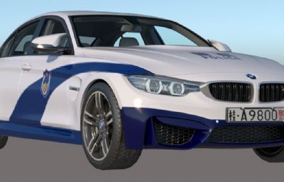 宝马BMW-M3i涂装警车3D模型