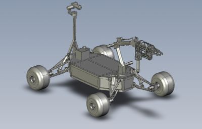 星球探测小车,机械手小车3D模型,STP格式