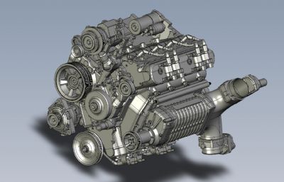 一款汽车发动机模型,STP格式