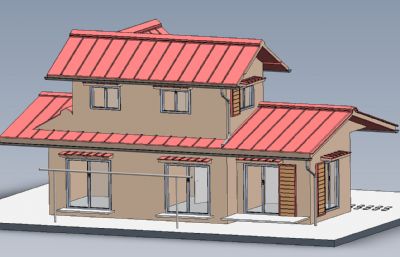 双层农村别墅3D模型