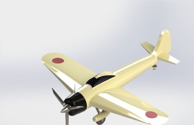 简易航空母舰+零式飞机3D模型