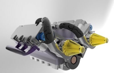v6六缸发动机3D模型,STP格式