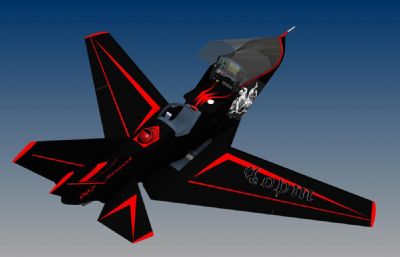 科幻战斗飞机,未来战机3D模型,STP格式