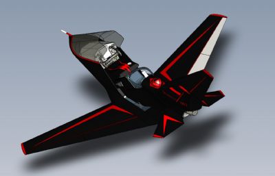 科幻战斗飞机,未来战机3D模型,STP格式