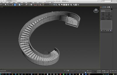 旋转楼梯3D模型素模