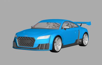 奥迪TT RS汽车3D模型,MAX,FBX格式文件